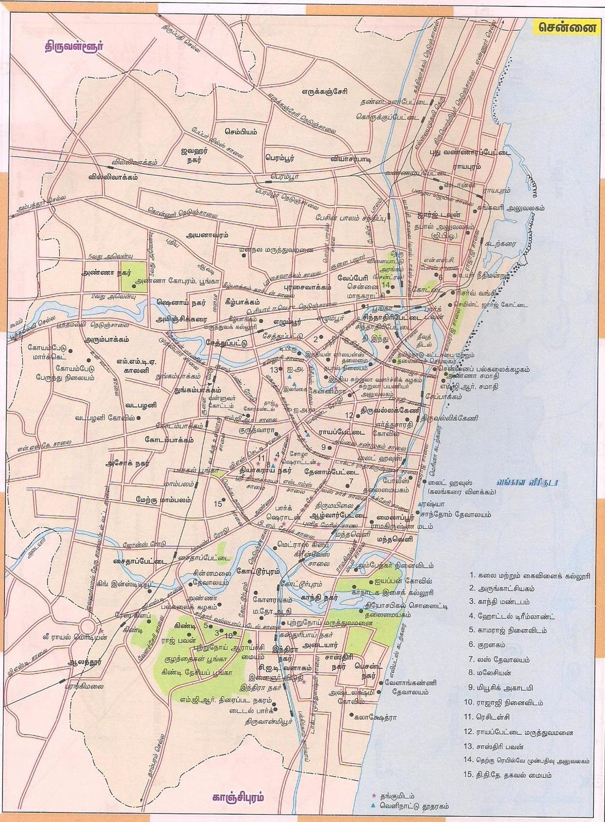 rute kort over Chennai