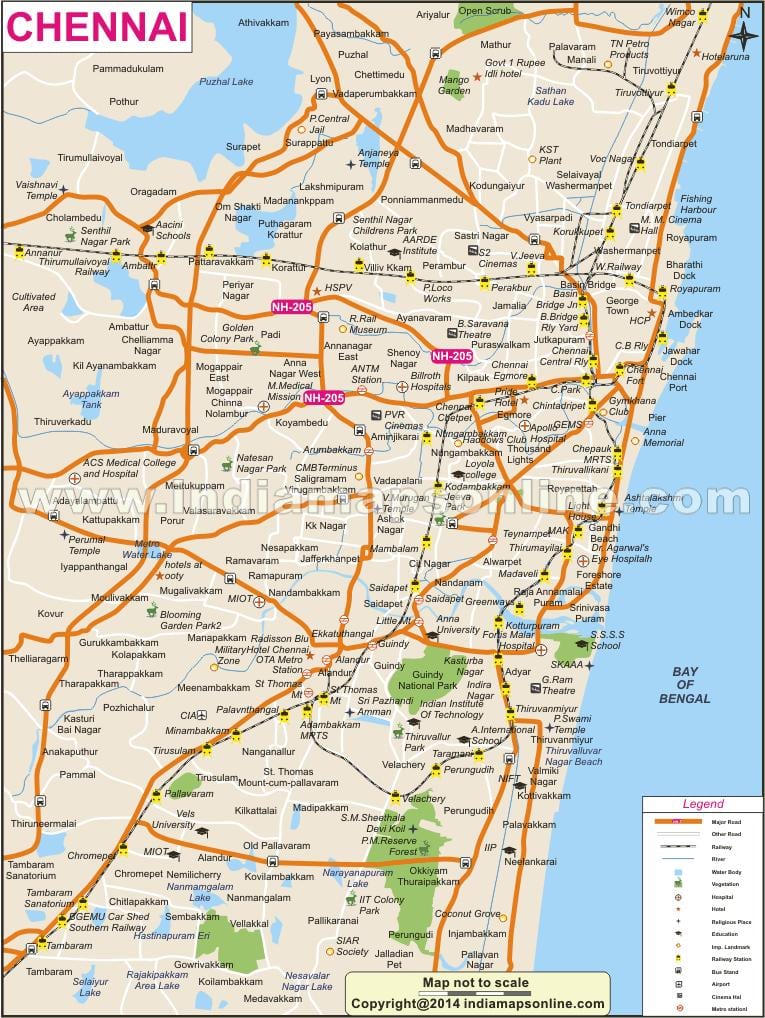 Chennai city fuld kort