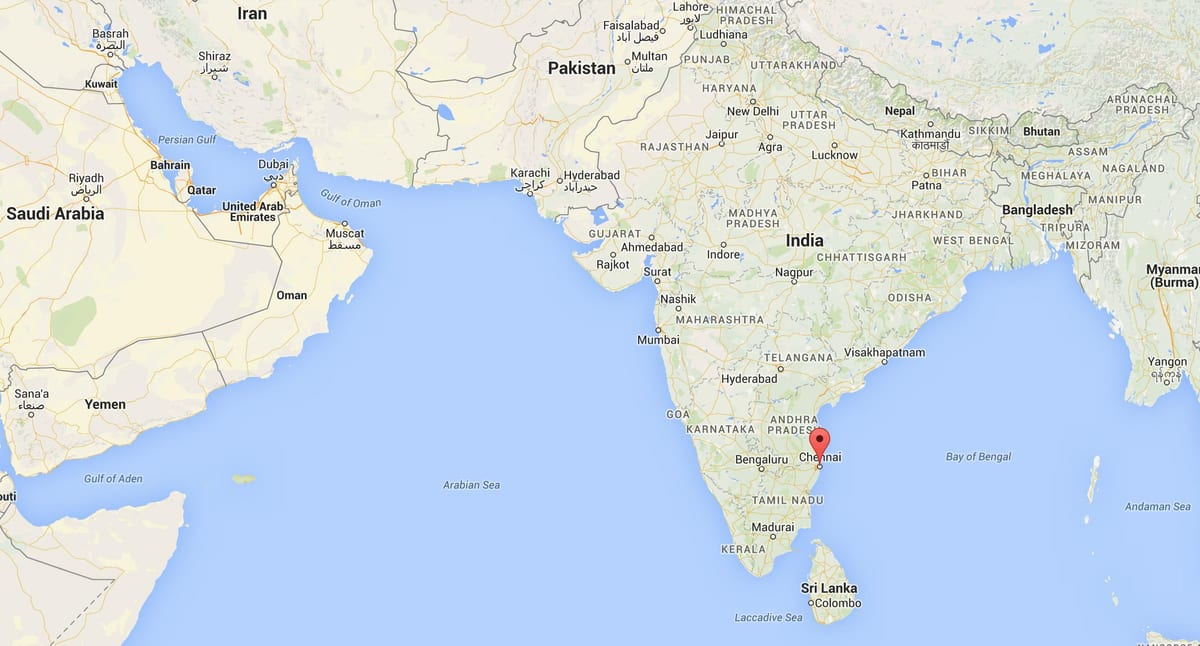 Chennai indien kort