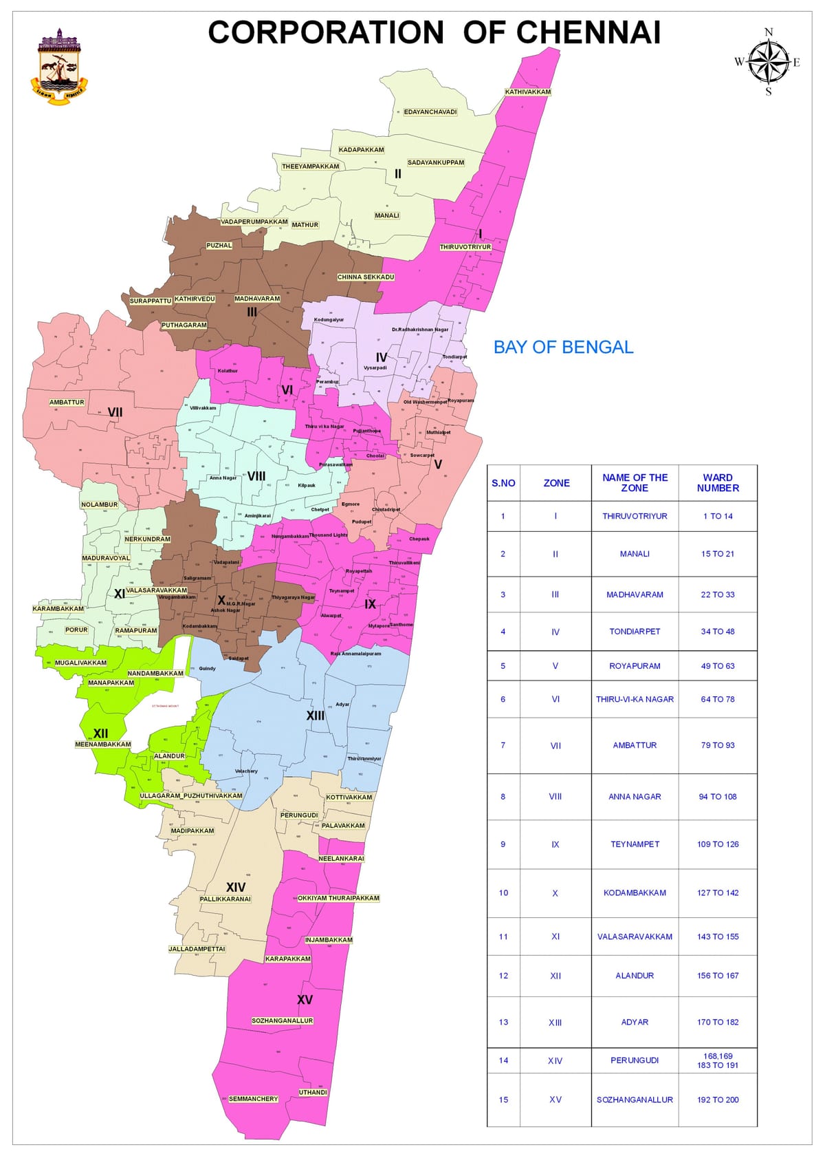 Chennai corporation ward kort