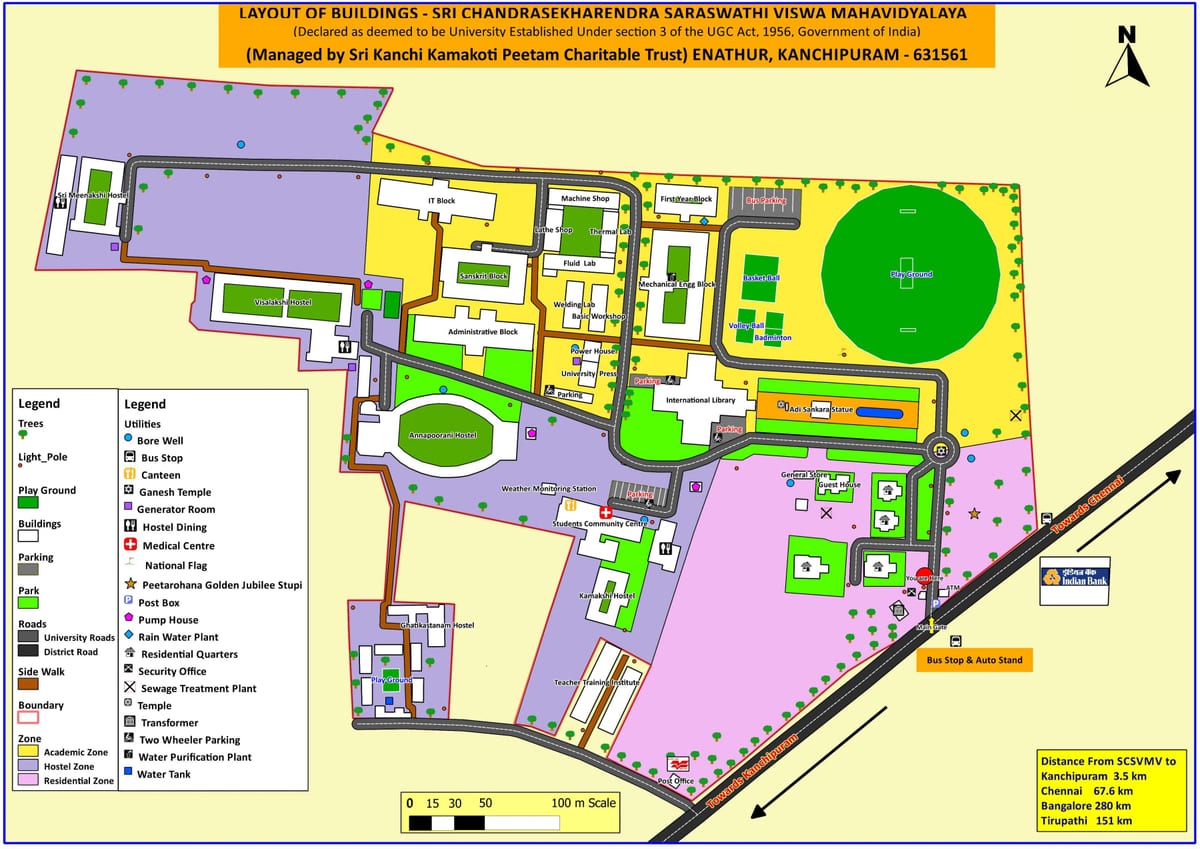 kort over VIT Chennai Campus